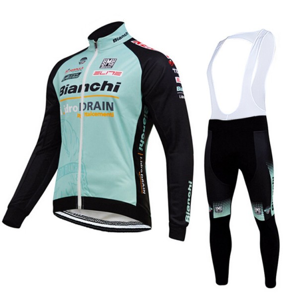 2015 BIANCHI IDRO DRAIN Fietskleding Fietsshirt lange mouw+Lange fietsbroeken Bib 2324