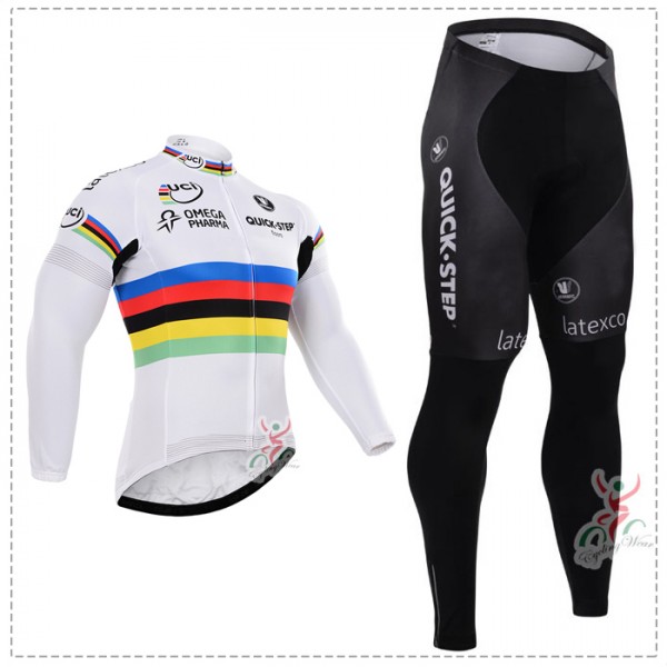 2015 Quick Step Fietskleding Fietsshirt lange mouw+Lange fietsbroeken 1920