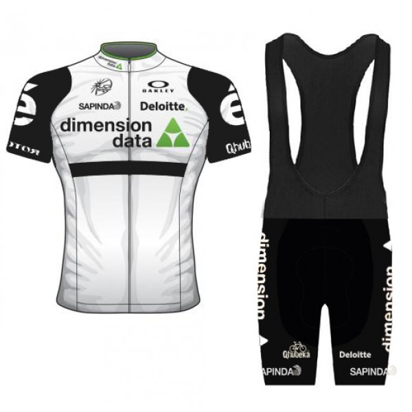 2016 Dimension Data Wit Fietskleding Fietsshirt Korte+Korte fietsbroeken Bib 20160023