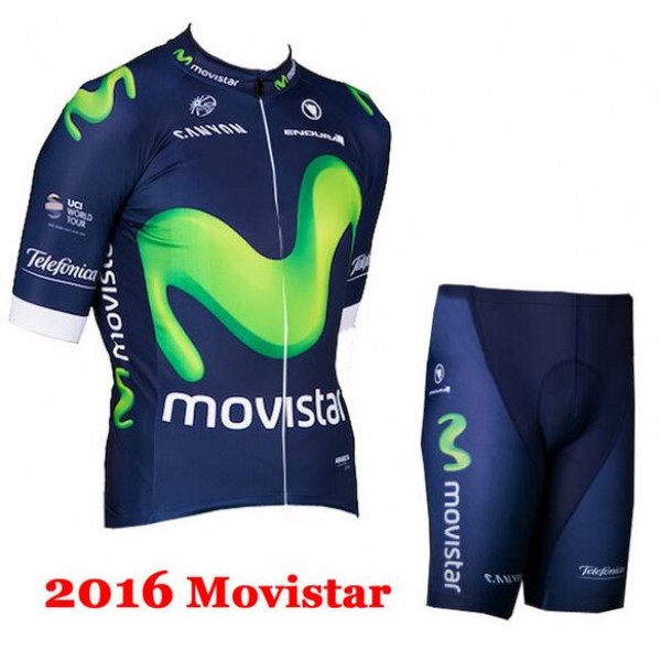 2016 Movistar Fietskleding Fietsshirt Korte+Korte fietsbroeken 2016036209