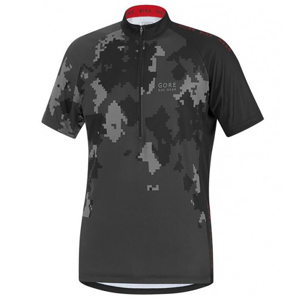 2016 GORE Element Digit Camo anthracite gris Fietsshirt Korte Mouw 2016036550