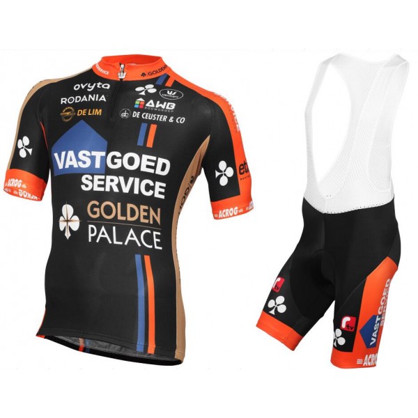 2016 VASTGOEDSERVICE-GOLDEN PALACE Fietskleding Fietsshirt Korte+Korte fietsbroeken Bib 2016036776