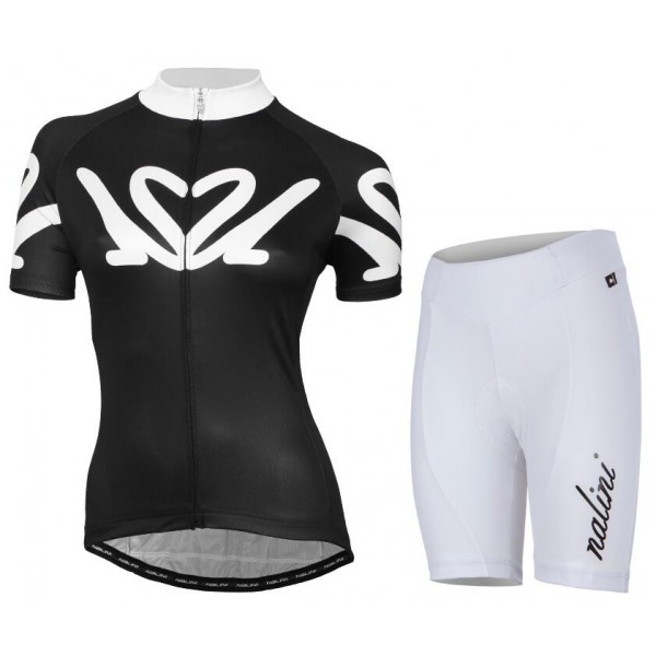 NALINI PRO Dames Enne Fietskleding Fietsshirt Korte+Korte fietsbroeken zwart wit 20160989