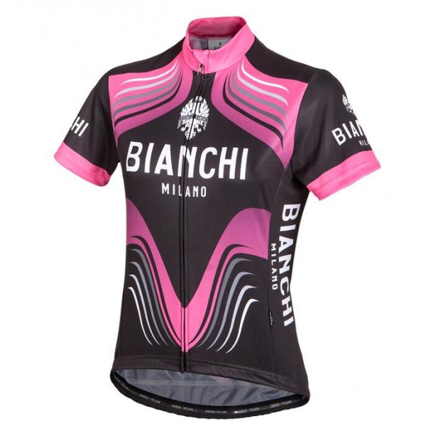 Bianchi Milano Tuela Dames Fietsshirt Korte Mouw zwart rose 20160920