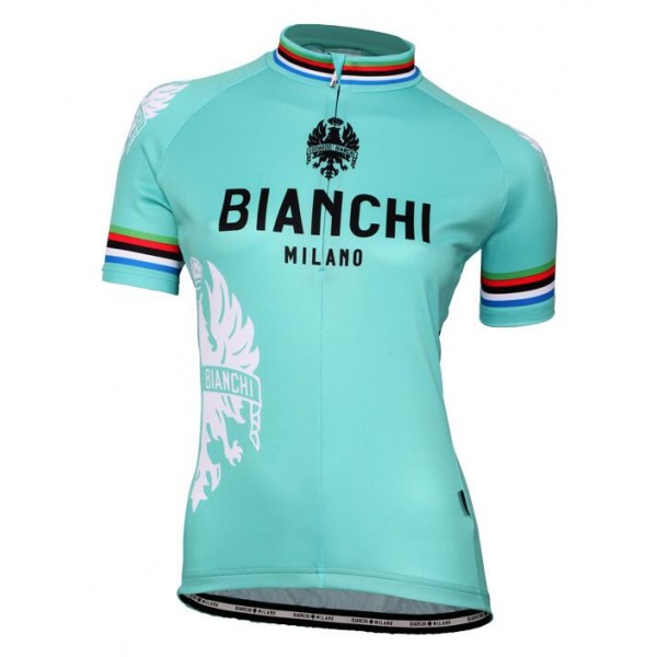 Bianchi Milano Eddi 1 Dames Fietsshirt Korte Mouw wit celeste 20160923