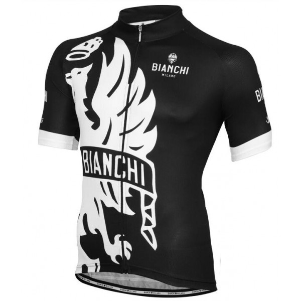 Bianchi Milano Cinca Fietsshirt Korte Mouw zwart wit 20160908
