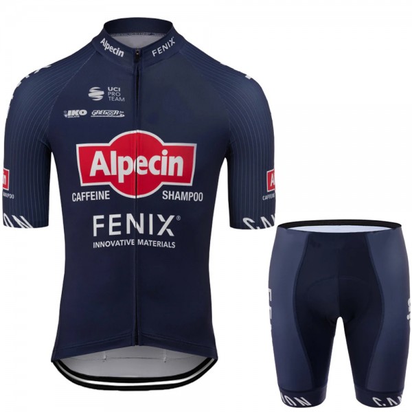 alpecin fenix 2020 Blauw Fietskleding Fietsshirt Korte Mouw+Korte Fietsbroeken 2021140