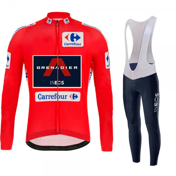 INEOS Grenadier Spanish Pro Team 2021 Fietskleding Fietsshirt Lange Mouw+Lange Fietsbroek Bib 20210457