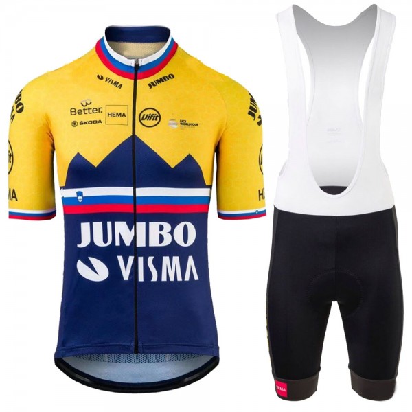 Jumbo Visma SLovenia Pro 2021 Team Wielerkleding Wielershirt Korte Mouw+Fietsbroeken Korte 20210373