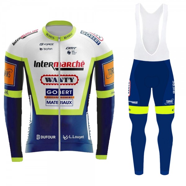 Wanty Pro Team 2021 Fietskleding Fietsshirt Lange Mouw+Lange Fietsbroek Bib 20210473