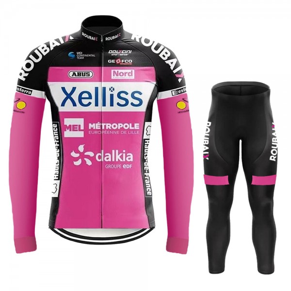 Xelliss Pro Team 2021 Fietskleding Fietsshirt Lange Mouw+Lange Fietsbroek Bib 20210407