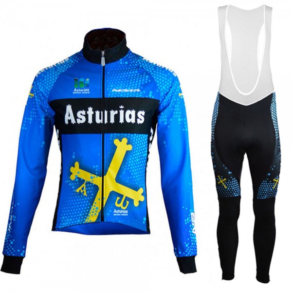 Asturias Pro Team 2021 Fietskleding Fietsshirt Lange Mouw+Lange Fietsbroek Bib 20210329