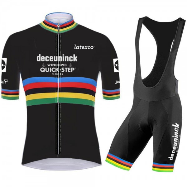 quick step champion Pro 2021 Team Fietskleding Fietsshirt Korte Mouw+Korte Fietsbroeken Bib 20210503