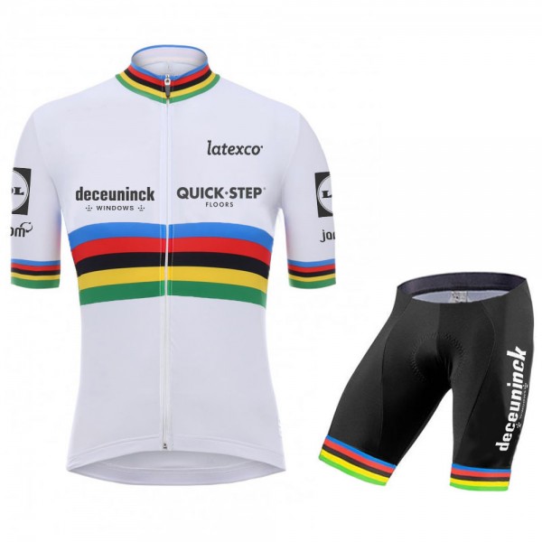 quick step champion Pro 2021 Team Fietskleding Fietsshirt Korte Mouw+Korte Fietsbroeken Bib 20210500