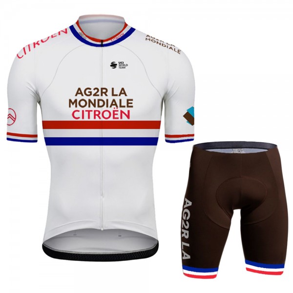 Ag2r France Champion Pro Team 2021 Fietskleding Fietsshirt Korte Mouw+Korte Fietsbroeken Bib 20210518