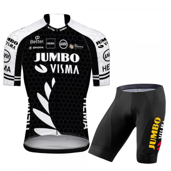 Jumbo Visma New Zealand Pro Team 2021 Fietskleding Fietsshirt Korte Mouw+Korte Fietsbroeken Bib 20210597