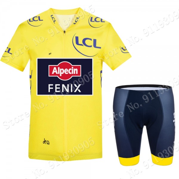 Alpecin Fenix Tour De France Pro Team 2021 Fietskleding Fietsshirt Korte Mouw+Korte Fietsbroeken Bib 70628