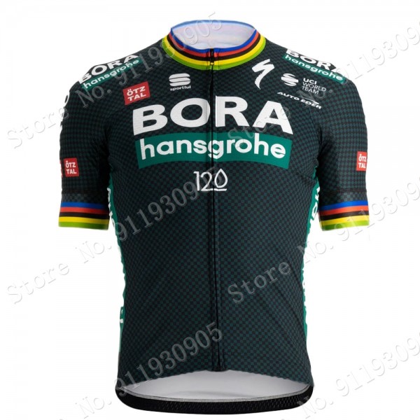 Bora Hansgrohe Champion Tour De France Pro Team 2021 Wielerkleding Fietsshirt Korte Mouw 70636