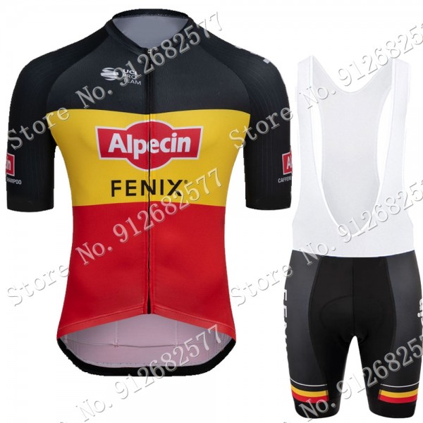 Team 2022 Belgium alpecin fenix Fietskleding Fietsshirt Korte Mouw+Korte Fietsbroeken Bib 202201119