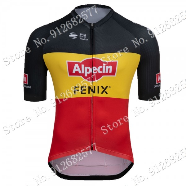 Team 2022 Belgium alpecin fenix Fietskleding Fietsshirt Korte Mouw 202201120