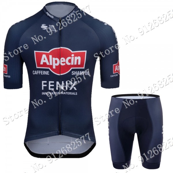 Team 2022 Blue alpecin fenix Fietskleding Fietsshirt Korte Mouw+Korte Fietsbroeken Bib 202201122