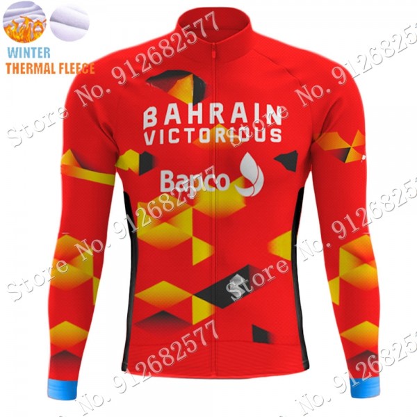 Winter Bahrain Victorious 2022 Pro Team Fietsshirt Lange Mouw 202201097