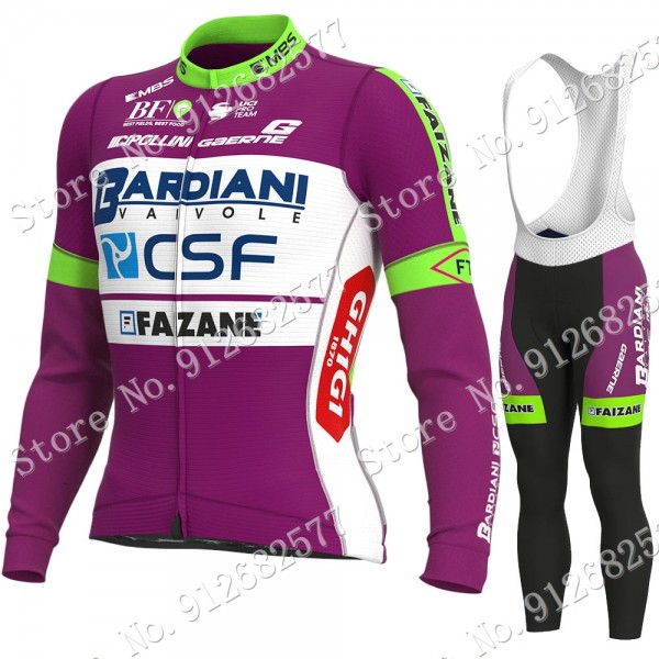 bardiani csf 2022 Pro Team Fietskleding Fietsshirt Lange Mouw+Lange Fietsbroek Bib 2022030635