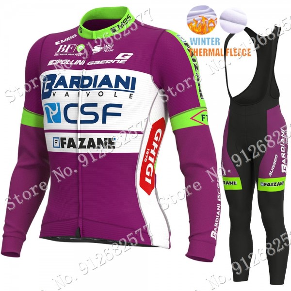 Winter bardiani csf 2022 Pro Team Fietskleding Fietsshirt Lange Mouw+Lange Fietsbroek Bib 2022030640