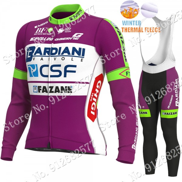 Winter bardiani csf 2022 Pro Team Fietskleding Fietsshirt Lange Mouw+Lange Fietsbroek Bib 2022030642