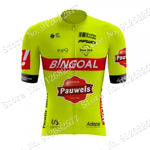 Team bingoal WALLONIE BRUXELLES 2022 Wielerkleding Fietsshirt Korte Mouw 202202183