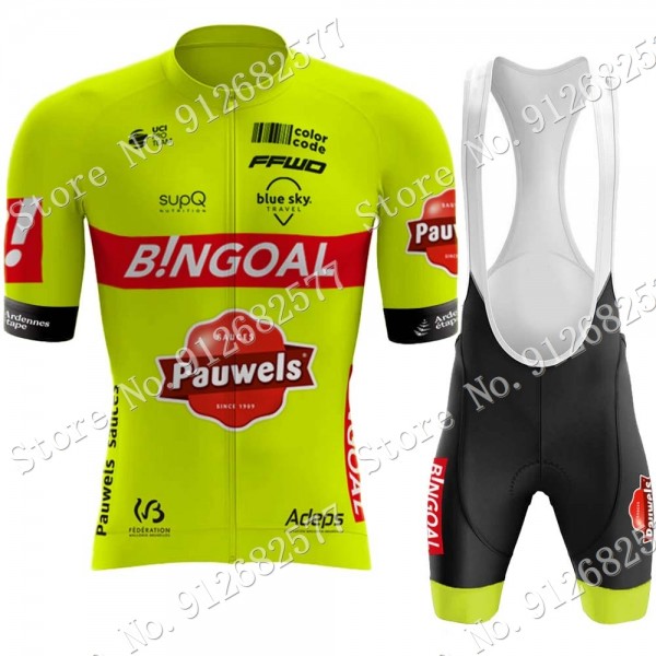 Team bingoal WALLONIE BRUXELLES 2022 Fietskleding Fietsshirt Korte Mouw+Korte Fietsbroeken 202202187