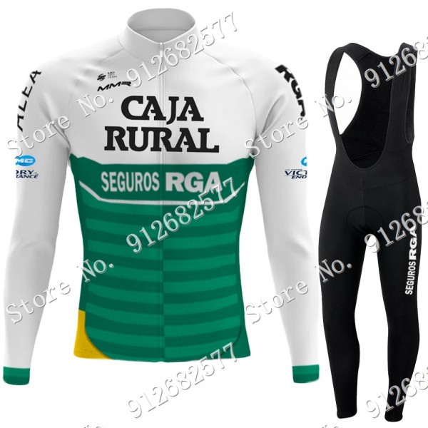 Caja Rural 2022 Pro Team Fietskleding Fietsshirt Lange Mouw+Lange Fietsbroek Bib 2022122512