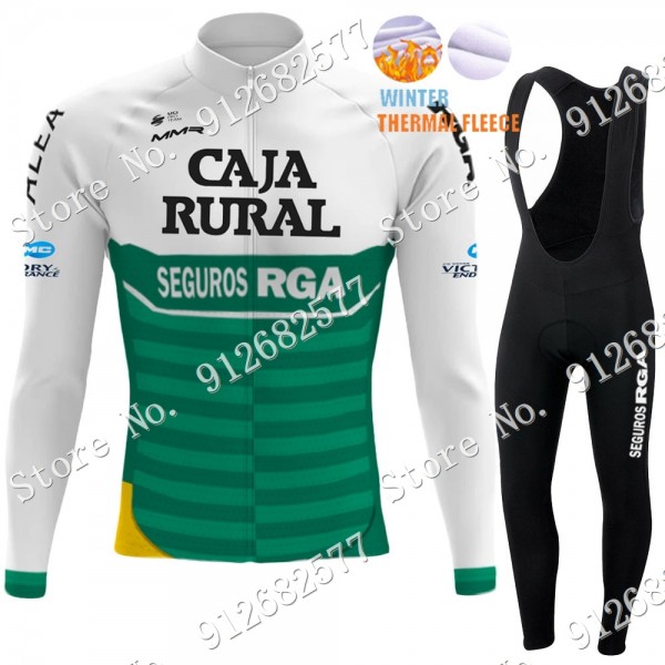 Winter Caja Rural 2022 Pro Team Fietskleding Fietsshirt Lange Mouw+Lange Fietsbroek Bib 2022122519