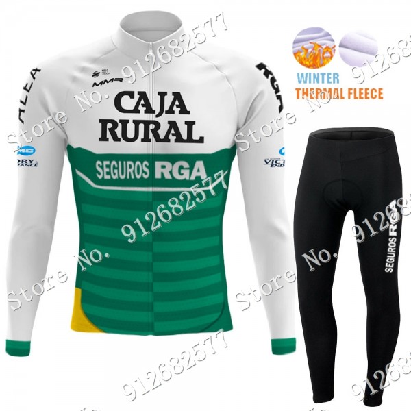 Winter Caja Rural 2022 Pro Team Fietskleding Fietsshirt Lange Mouw+Lange Fietsbroek Bib 2022122520