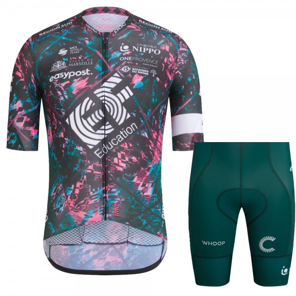 Team EF EDUCATION-EASYPOST 2022 Fietskleding Fietsshirt Korte Mouw+Korte Fietsbroeken Bib Black 2022052910