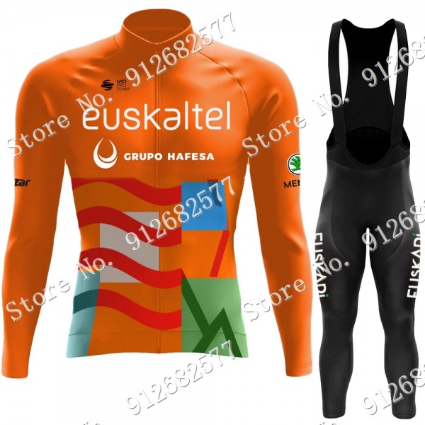 euskadi euskaltel 2022 Pro Team Fietskleding Fietsshirt Lange Mouw+Lange Fietsbroek Bib 2022122534