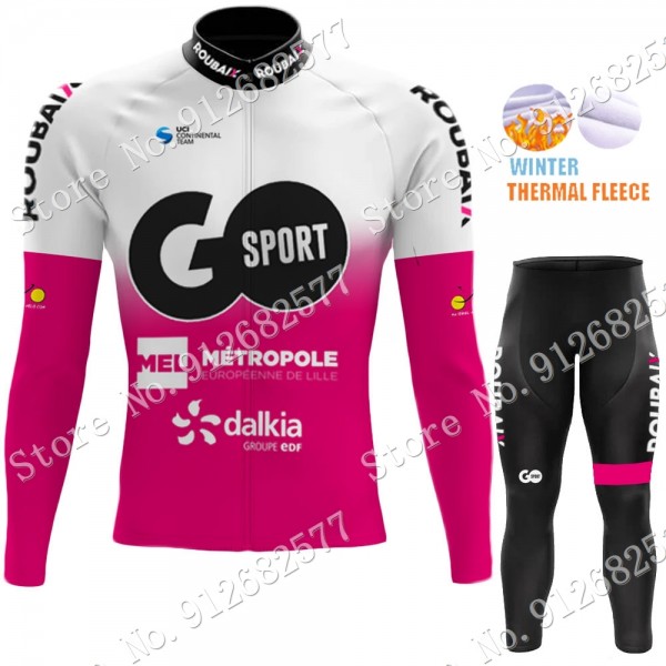 Winter go sport roubaix 2022 Pro Team Fietskleding Fietsshirt Lange Mouw+Lange Fietsbroek Bib 2022030619