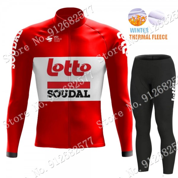 Winter Lotto Soudal 2022 Pro Team Fietskleding Fietsshirt Lange Mouw+Lange Fietsbroek 2022122565