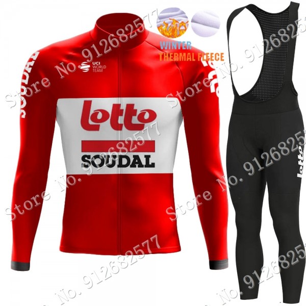 Winter Lotto Soudal 2022 Pro Team Fietskleding Fietsshirt Lange Mouw+Lange Fietsbroek Bib 2022122566