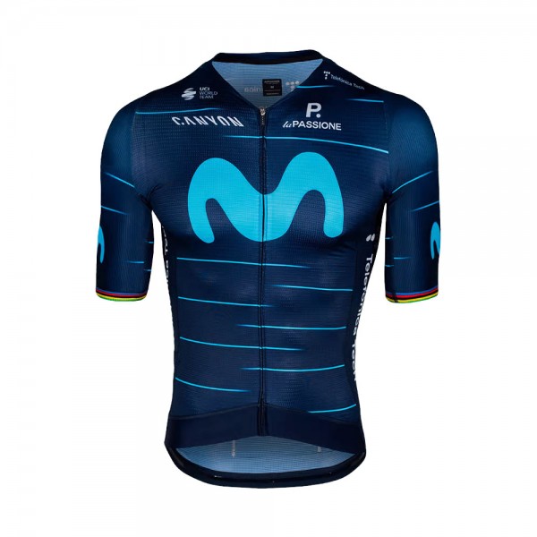 Team Movistar 2022 Wielerkleding Fietsshirt Korte Mouw World Champion 2022052926