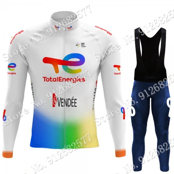 Total New Energies 2022 Pro Team Fietskleding Fietsshirt Lange Mouw+Lange Fietsbroek Bib 202202145