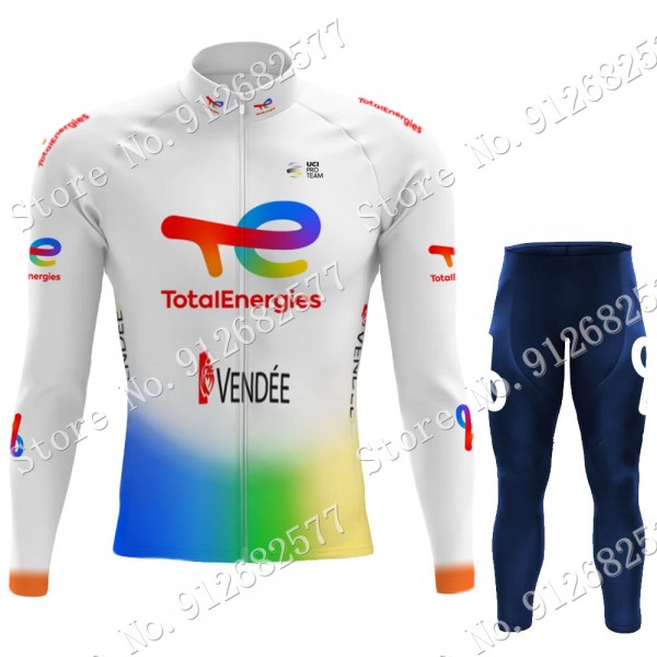 Total New Energies 2022 Pro Team Fietskleding Fietsshirt Lange Mouw+Lange Fietsbroek Bib 202202147