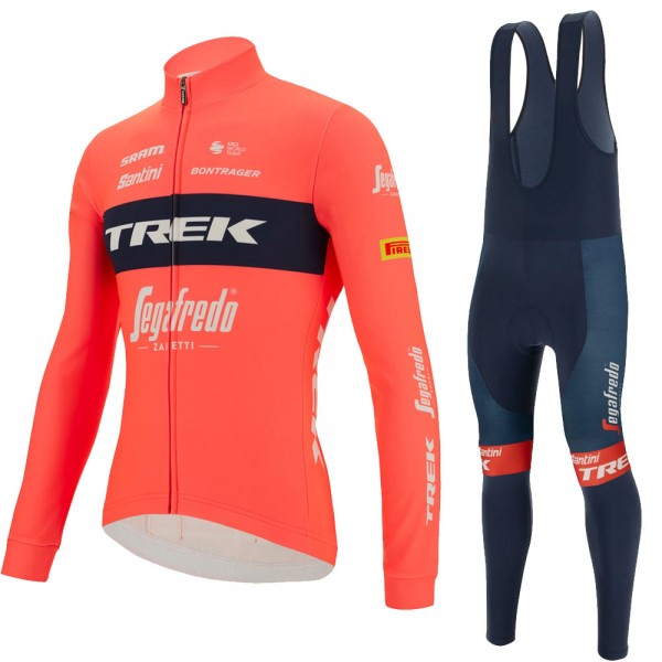 Trek Segafredo rood 2022 Pro Team Fietskleding Fietsshirt Lange Mouw+Lange Fietsbroek Bib 202212185