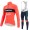 Trek Segafredo 2022 Pro Team Fietskleding Fietsshirt Lange Mouw+Lange Fietsbroek Bib rood 202212186