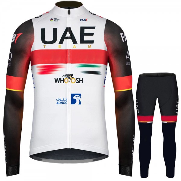 uae emirates 2022 Pro Team Fietskleding Fietsshirt Lange Mouw+Lange Fietsbroek Bib 2022030717