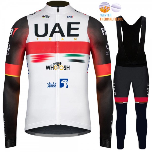 Winter uae emirates 2022 Pro Team Fietskleding Fietsshirt Lange Mouw+Lange Fietsbroek Bib 2022030726