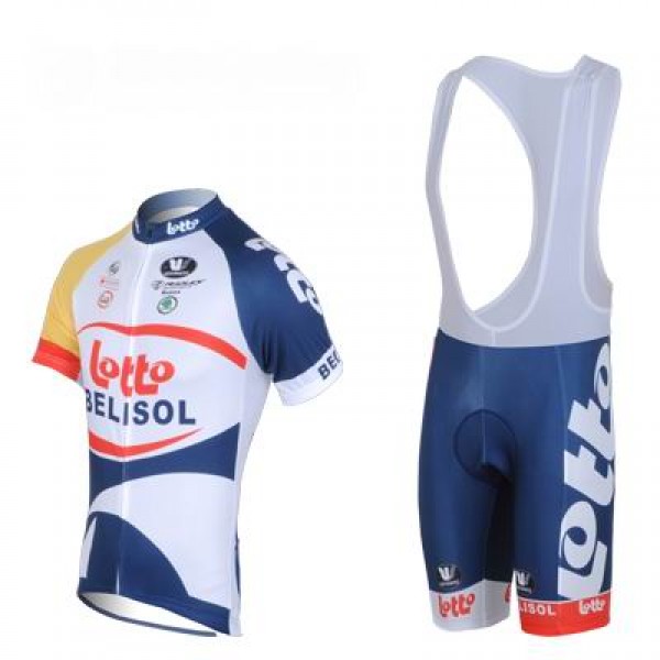 2013 Lotto Belisol Fietspakken Fietsshirt Korte+Korte koersbroeken Bib wit blauw 678