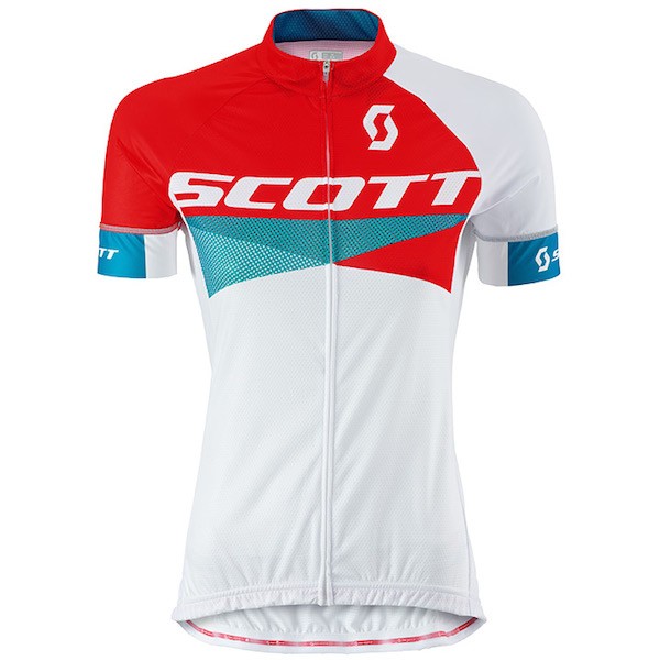 2015 Scott rood-wit Dames Fietsshirt Korte Mouwen 3527