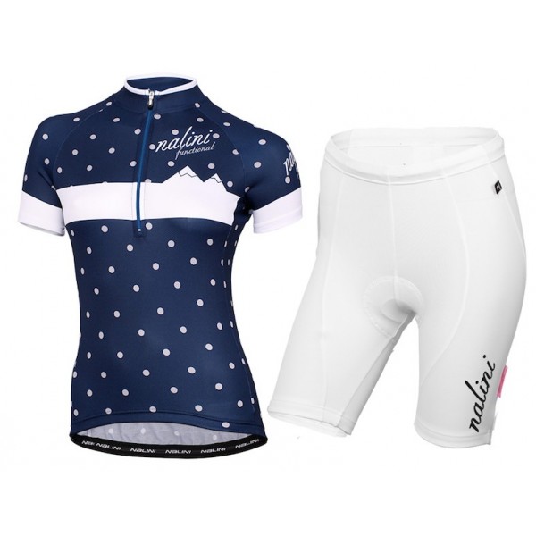 2015 Nalini Siele blauw Snow Dames Fietsshirt Korte Mouwen+Fietsbroek 3514