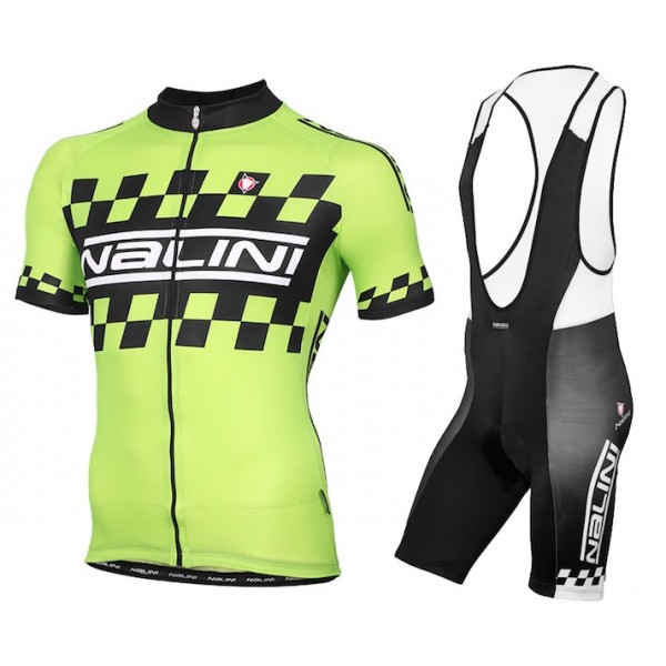 2015 Nalini Racing-Drapeau groen Fietsshirt Korte Mouwen+Fietsbroek 2015